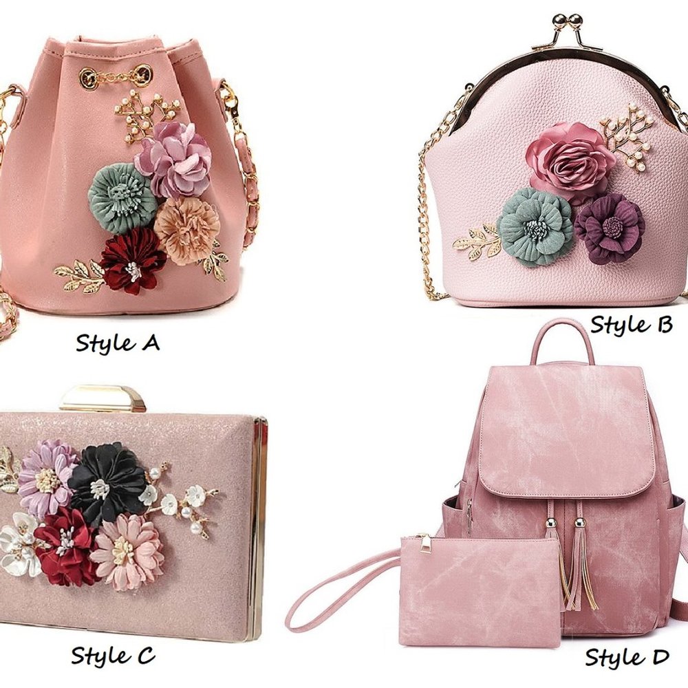 Pink Floral Crossbody Bag, backpack, Clutch Bag